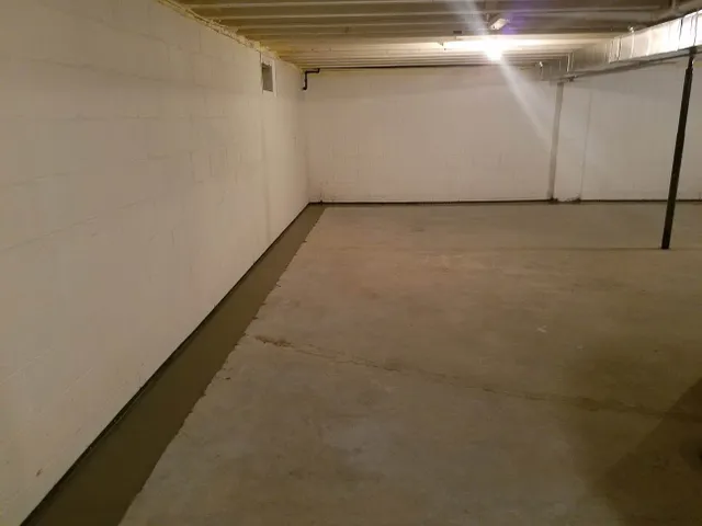 Interior drain in a basement